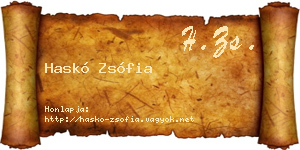 Haskó Zsófia névjegykártya